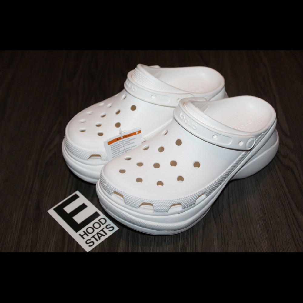 ❌S⭕️LD❌Classic Bae White Platform Crocs Clog Womens Size 8 - Picture 5 of 14